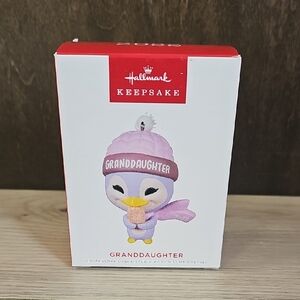 Hallmark Granddaughter Purple Penguin‎ Christmas Ornament